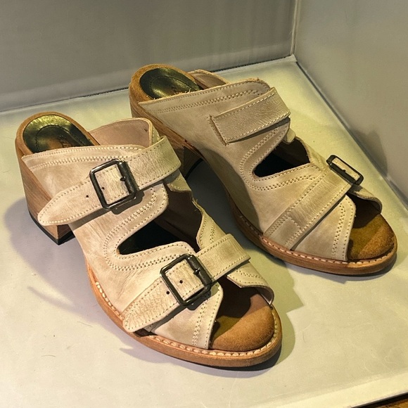 Womens FREEBIRD Caprice sandals size 9 gray distressed boho chunky heel - Picture 2 of 9